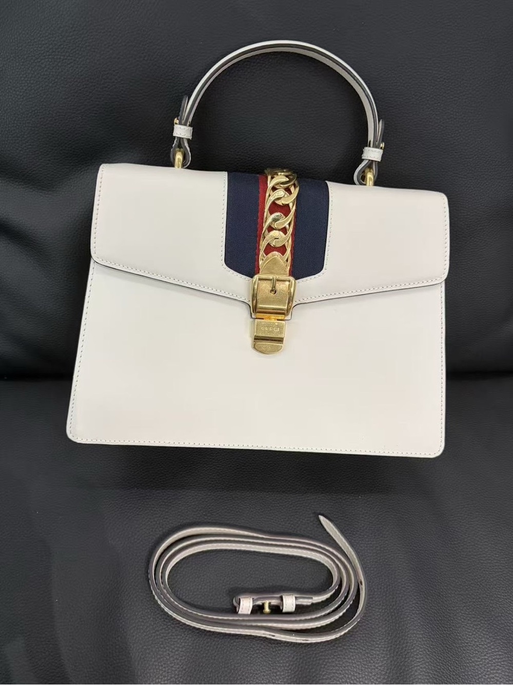 GucciSylvie top handle leather handbag